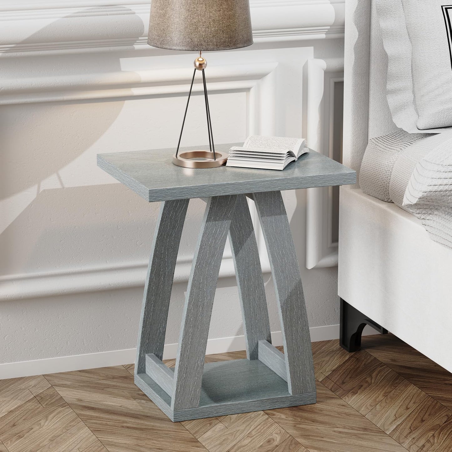FROMJBEST End Table, Side Table, Nightstand, Sofa Side Table with Shelf, Modern End Table for Living Room, Bedroom