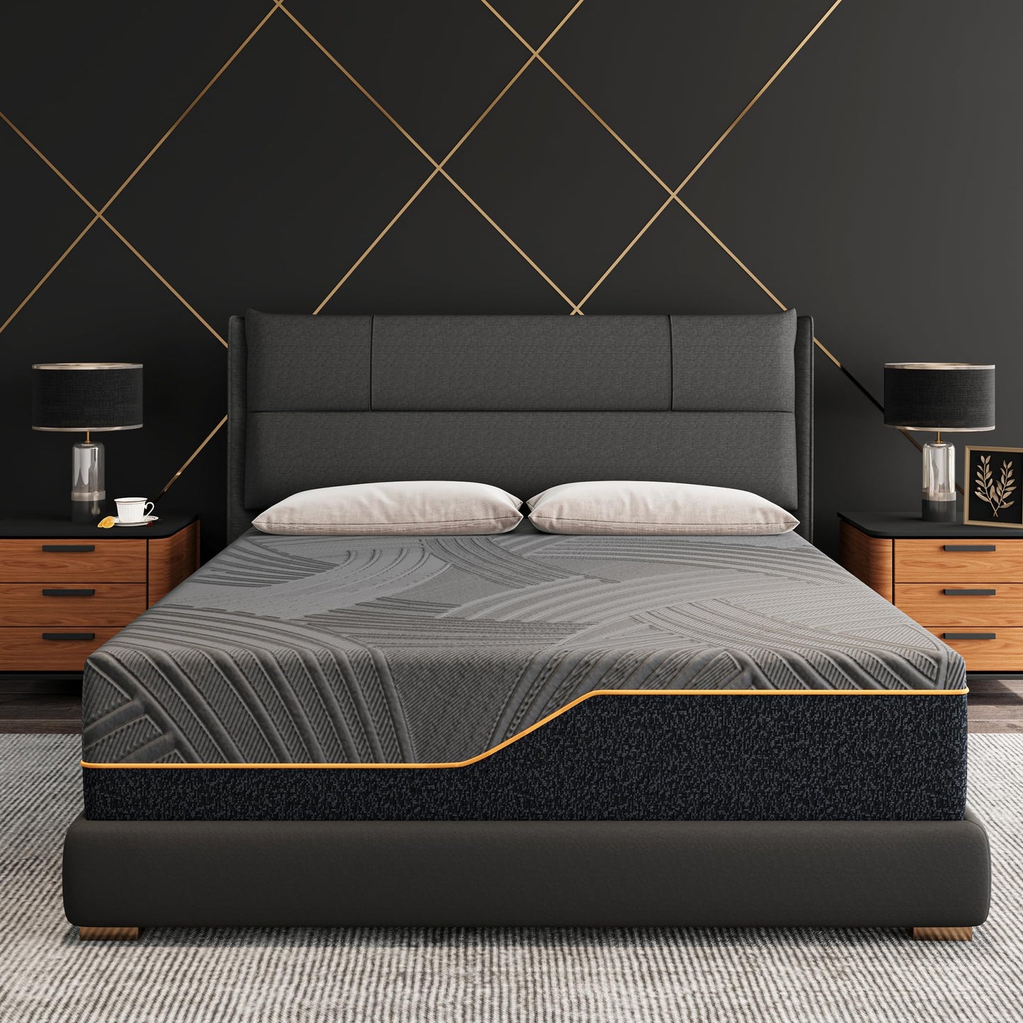 Dyonery 14 Inch King Size Mattress in a Box, Copper Memory Foam Mattress with Cooling Cover, Medium Firm for Pressure Relief, Fiberglass-Free, CertiPUR-US Certified, Foam Made in USA, 76"x80"x14"