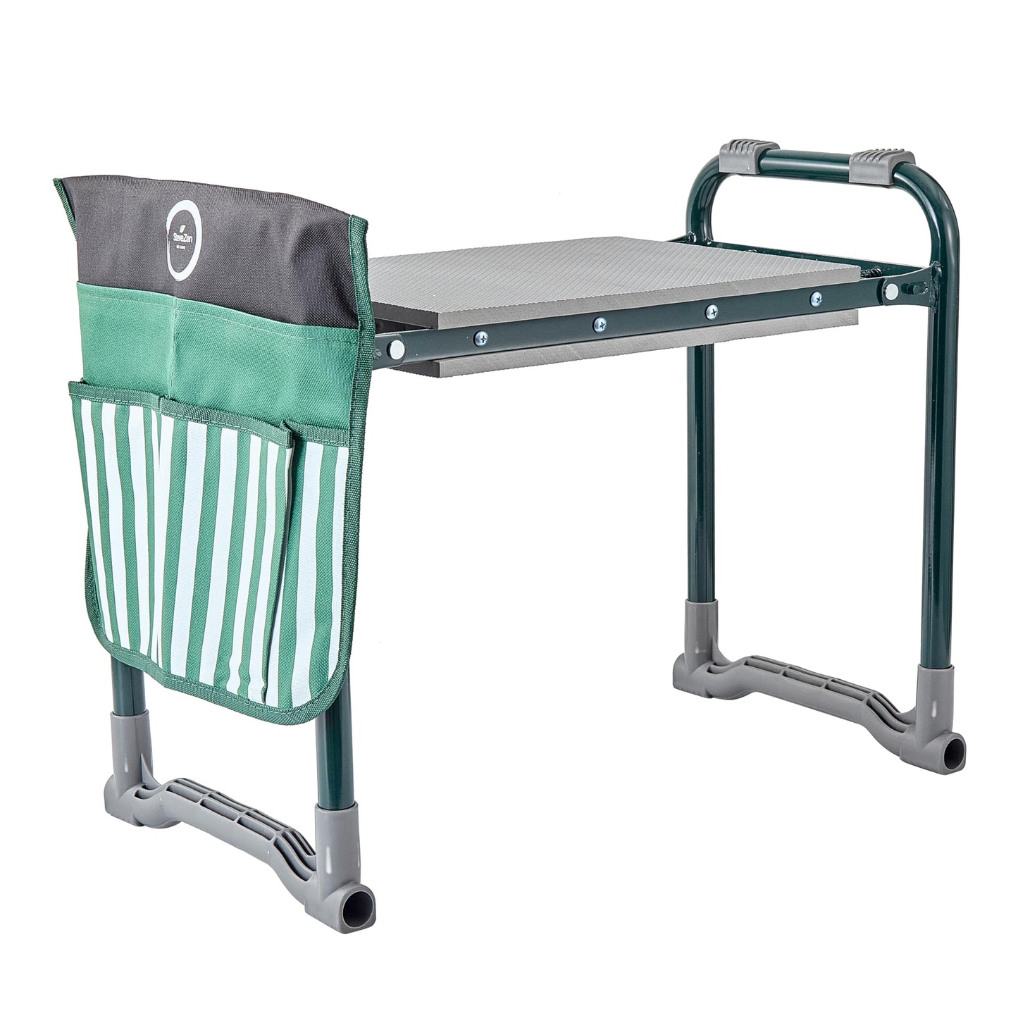 SteveZen - Garden Kneeler Seat Bench, Garden Kneeling Bench with Sunshade Umbrella, Ergonomic Handles, Folding Table, and Potting Mat, 10.2" Foam Knee Seat, Loading Capacity 330 Lbs