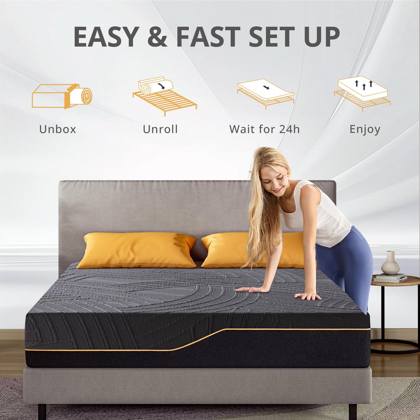 Dyonery 14 Inch Firm King Size Mattress in a Box, Copper Memory Foam Mattress with Cooling Cover, Relieving Pressure & Back Pain, Fiberglass-Free, CertiPUR-US Certified, Foam Made in USA, 76"x80"x14"