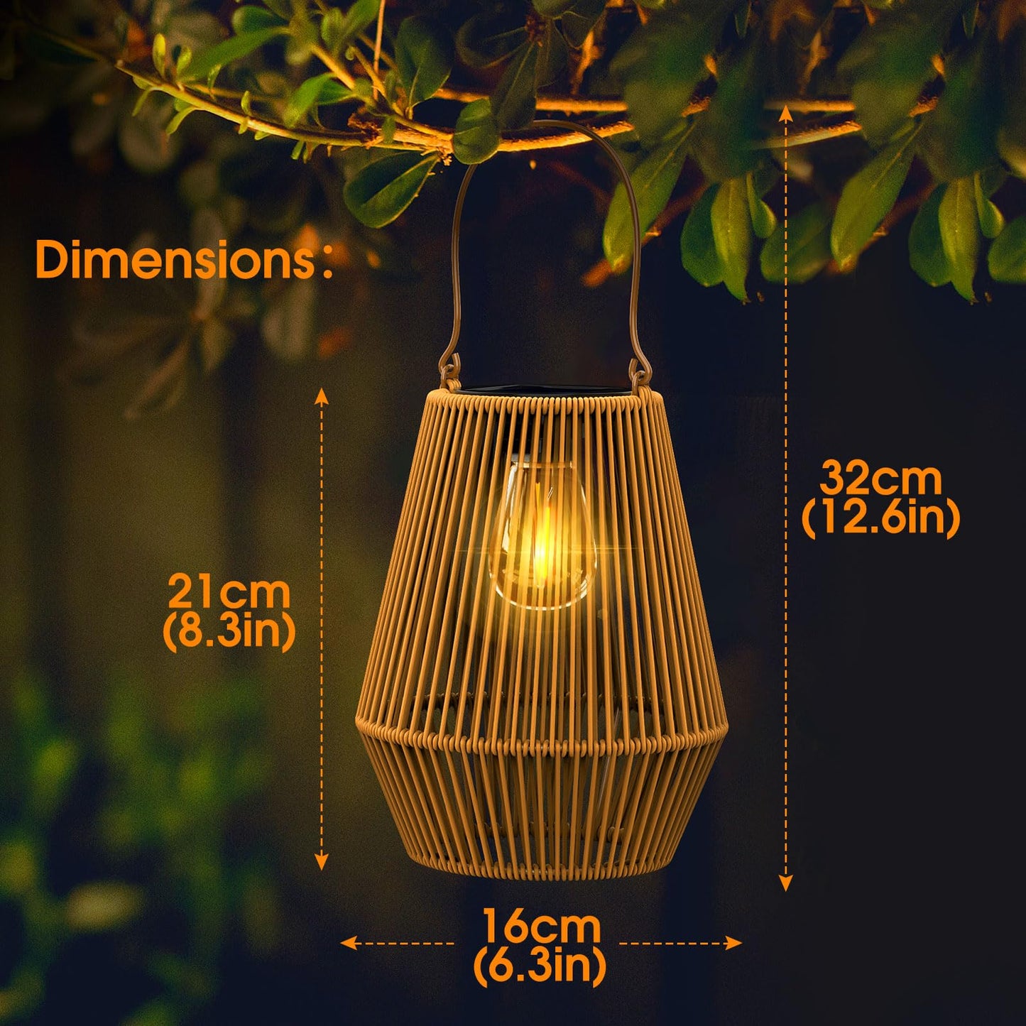 Solar Lanterns, KagoLing Solar Lanterns Outdoor Waterproof Hanging Solar Lights Outdoor Waterproof Solar Lamp Lights Decoration for Outside Garden,Yard,Patio,Porch,Trees,Lawn,Pathway Decor, 2 Pack