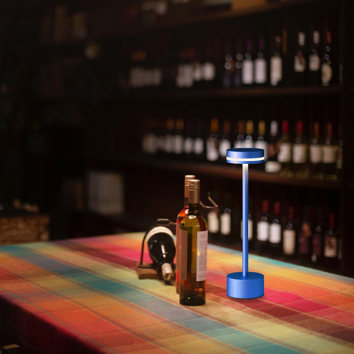 OFiSEXPT Lightweight Portable Rechargeable Bedside Lamp, Touch Stepless Dimmable, Cordless Table Lamp for Versatile Use in Home, Bedroom, Hotel, Restaurant, Bar, Outdoor, 1 Pack (Blue)
