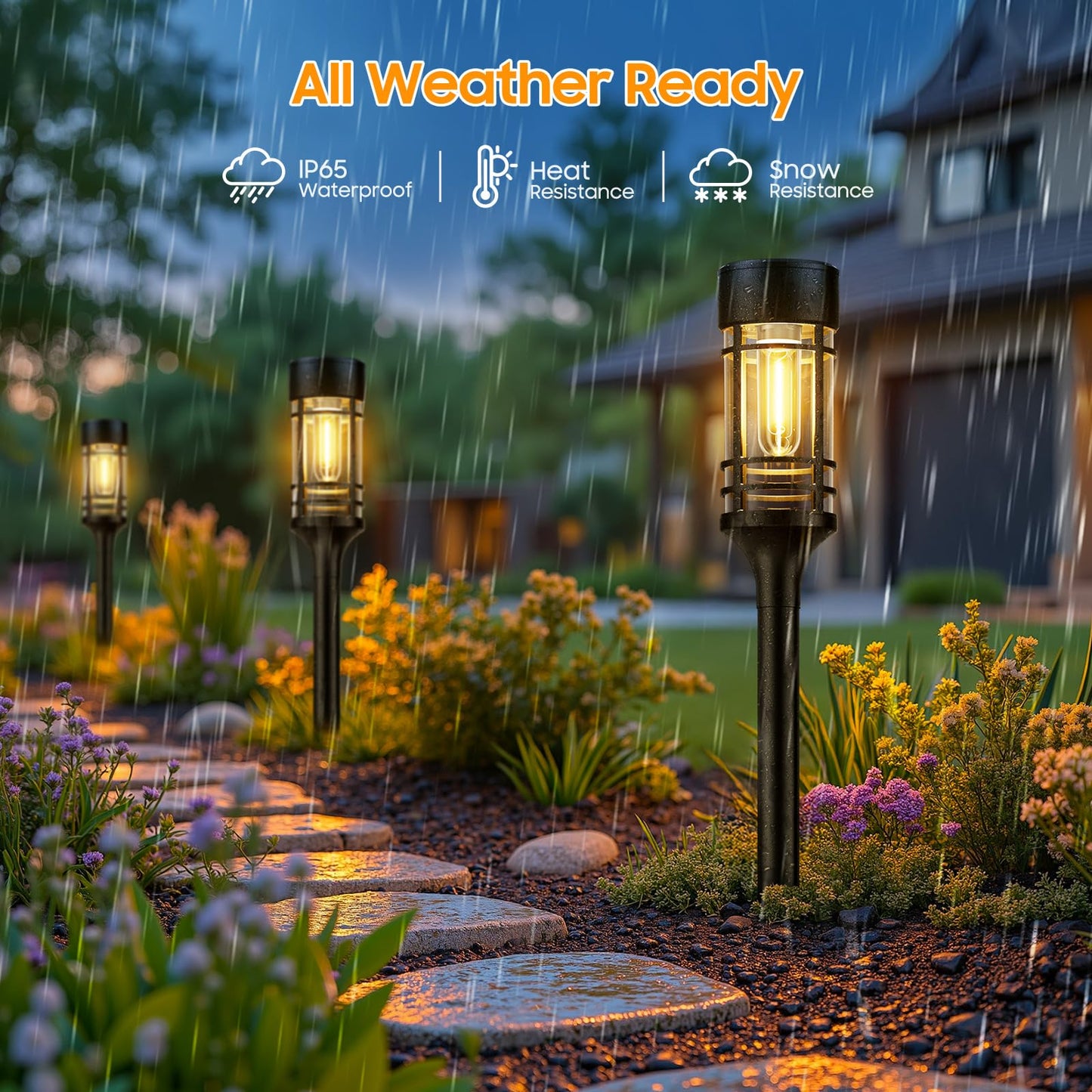 LETMY 12 Pack Solar Pathway Lights Outdoor, Solar Lights Outdoor Waterproof IP65, Bright Solar Garden Lights Outdoor, Auto On/Off Outdoor Solar Lights for Yard Walkway Driveway Landscape Garden Decor