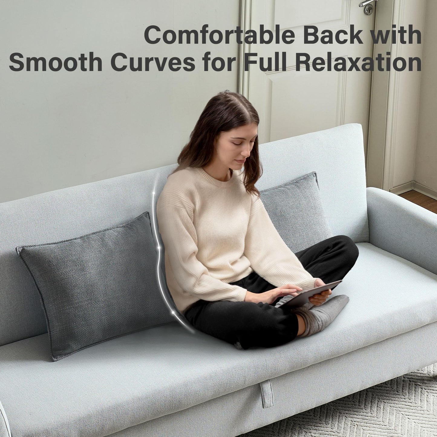 Convertible Futon Sofa Bed, 80.7" Adjustable Sleeper Sofa with Storage, 3-Seater Couch, 5-Position Reclining Back, 7" Thick Cushion, Twin Size Sofa for Small Spaces, Living Room, Bedroom, Dorm, Office