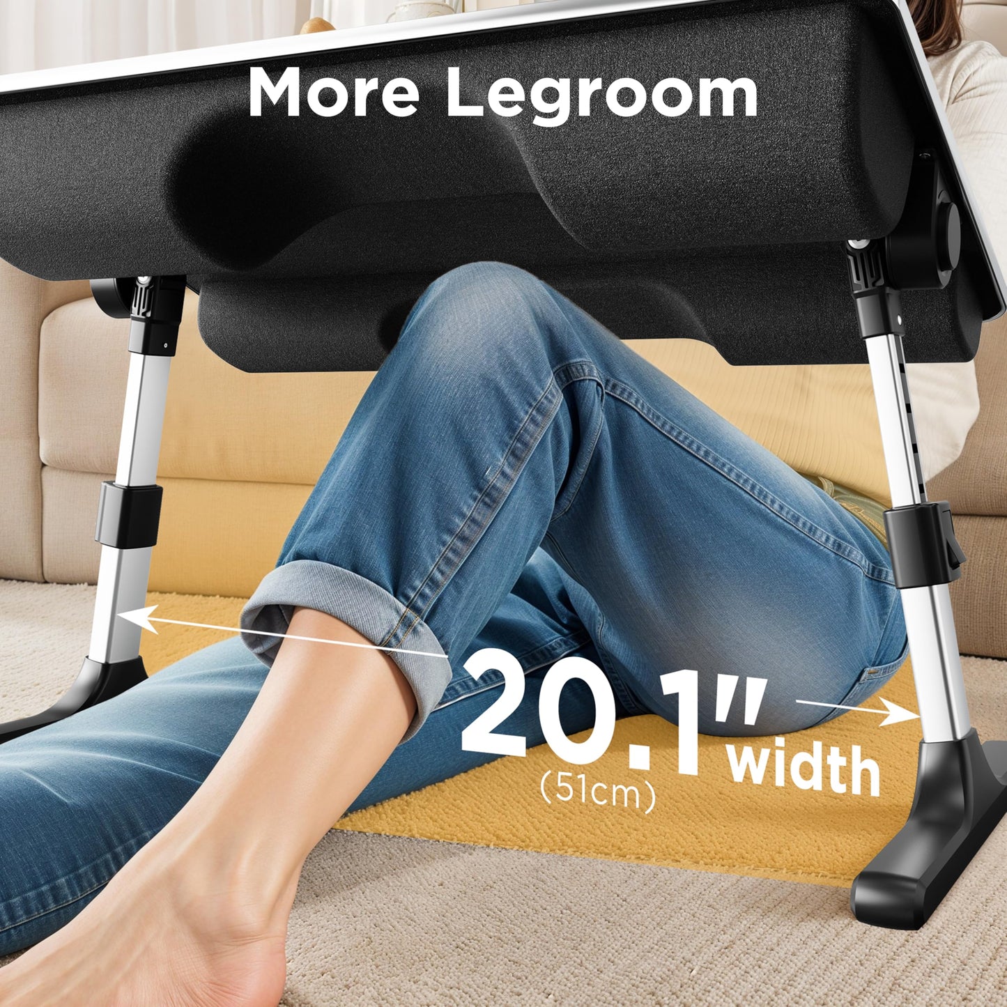 FoldWise 2-in-1 Lap Desk & Laptop Stand for Bed - Soft Cushions, Foldable & Adjustable Laptop Lap Desk for Couch, Wrist Rest, Tablet Holder, Edge Stopper & Leather, Ideal for Bed Desk, Couch & Chair