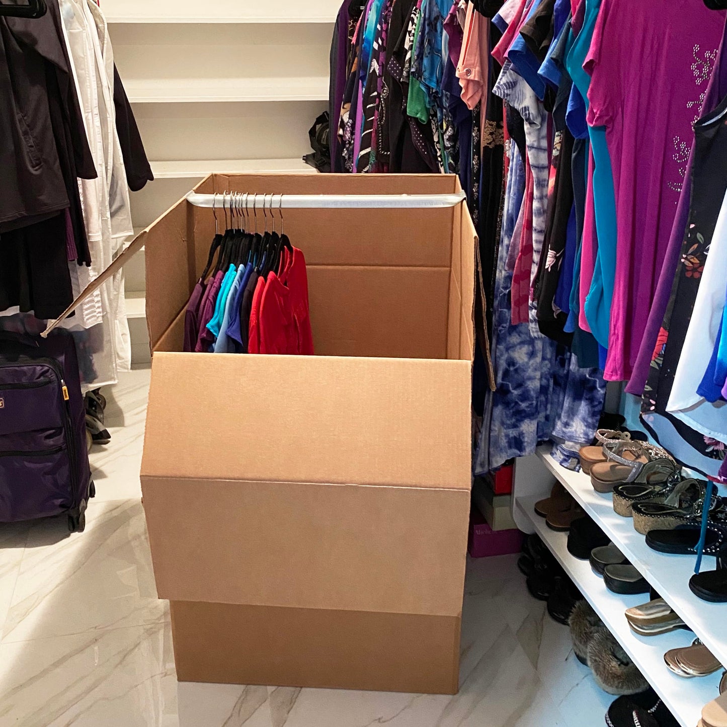 UOFFICE Moving Boxes Bundle, Wardrobe Boxes 4-Pack, Wardrobe Clothing Moving Boxes With Bar, Space Savers Wardrobe Boxes, Moving Boxes With Hanger, Wardrobe Moving Boxes